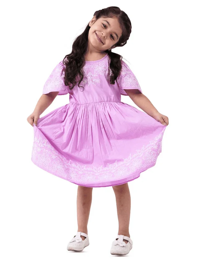 Luxe & Hardy Lisa Girls Embroidered Cotton Dress